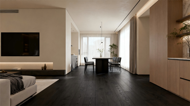 أرضيات الفينيل الخشبية الداكنة