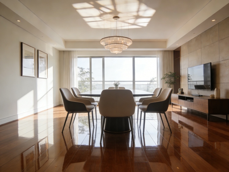 Темный ламинатный пол