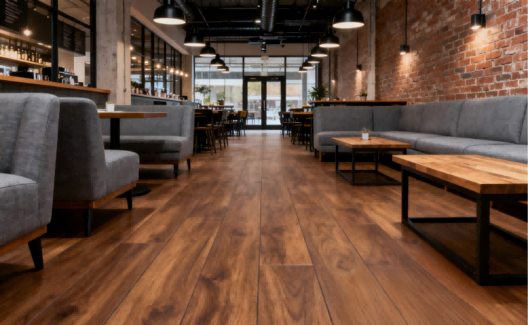 أرضيات مصفحة باللون البني الداكن